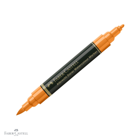 Markere si instrumente de desen artistic - Marker acuarela portocaliu Faber-Castell Albrecht Durer, varf dublu pensula si fetru, pentru schite si pictura