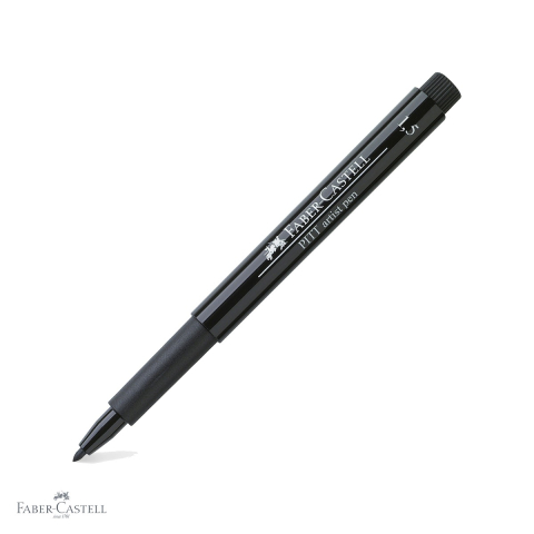 Markere si instrumente de desen artistic - Marker caligrafic Faber-Castell Pitt Artist Pen, varf rotund 1.5 mm, cerneala neagra rezistenta la apa, pentru artisti si designeri