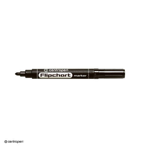 Marker Centropen 8550, pentru flipchart, varf rotund 2.5 mm, negru [3]