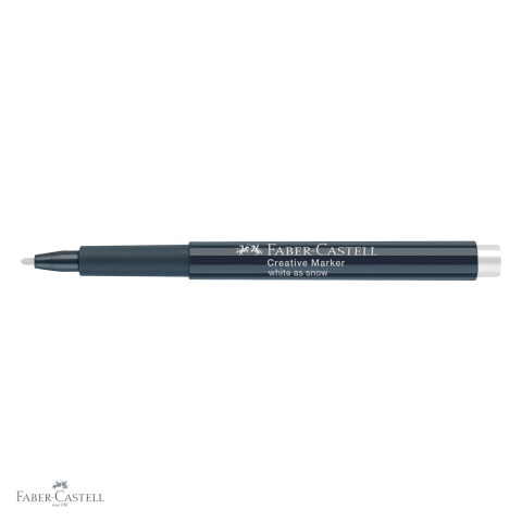 Marker creativ alb Faber-Castell, varf 1.5 mm, pentru hartie, sticla, plastic si metal [3]