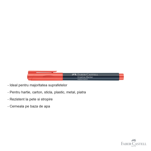 Marker creativ Faber-Castell, culoare rosu pepene, varf 1.5 mm, pentru multiple suprafete [1]