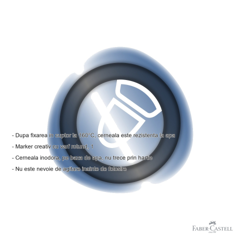 Marker creativ Faber-Castell Goldfaber, albastru marin metalizat 553, varf rotund 1.5 mm, pentru hartie, sticla si metal [1]