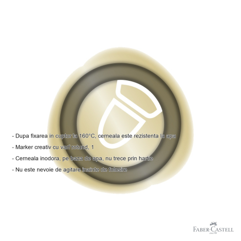 Marker creativ Faber-Castell Goldfaber auriu 550, varf rotund 1.5 mm, pentru hartie, sticla, metal si plastic [1]