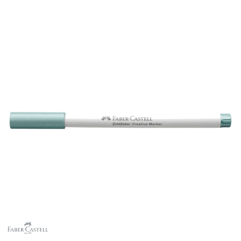 Marker creativ Faber-Castell Goldfaber, bleu ice metalizat, varf rotund 1.5 mm, pentru suprafete multiple [3]