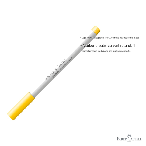 Marker creativ Faber-Castell Goldfaber galben 507, varf rotund 1.5 mm, pentru hartie, sticla si plastic [2]