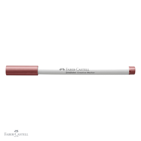 Marker creativ Faber-Castell Goldfaber, rosu crimson metalizat 593, varf rotund 1.5mm, pentru hartie, sticla si metal [3]