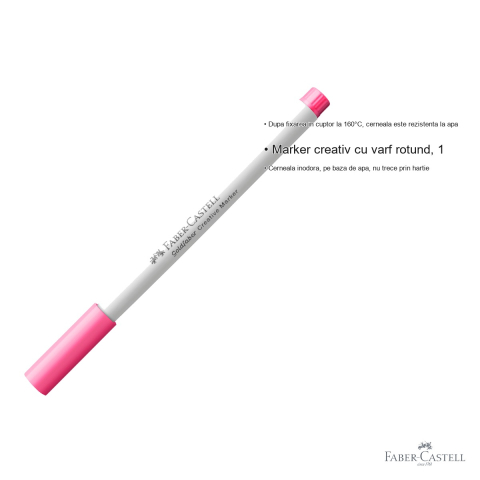Marker creativ Faber-Castell Goldfaber roz candy 528, varf rotund 1.5mm, pentru hartie sticla plastic metal piatra [2]