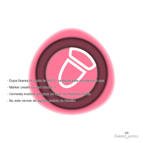 Marker creativ Faber-Castell Goldfaber roz candy 528, varf rotund 1.5mm, pentru hartie sticla plastic metal piatra [1]