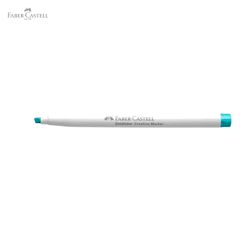 Marker creativ Faber-Castell Goldfaber, varf dalta, albastru caraibe 556, pentru suprafete multiple [4]