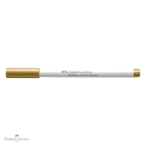Marker creativ Faber-Castell Goldfaber, varf dalta auriu, pentru hartie, carton, sticla si metal [3]