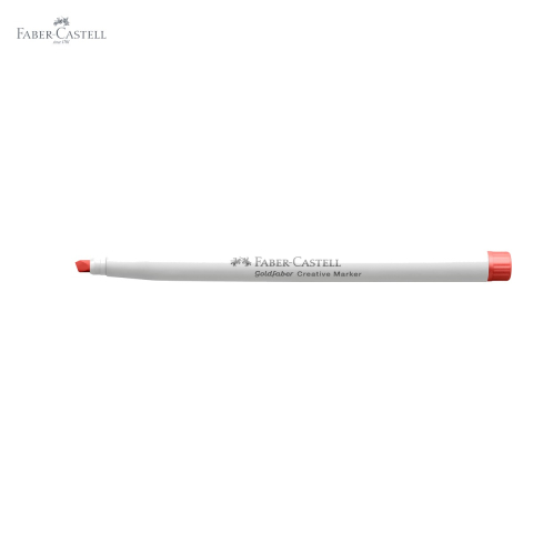 Marker creativ Faber-Castell Goldfaber, varf dalta, rosu pepene 521, pentru hartie sticla plastic metal piatra [4]