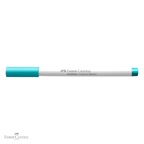 Marker creativ Faber-Castell Goldfaber, varf pensula, albastru Caraibe 556, pentru desen si decorare [3]