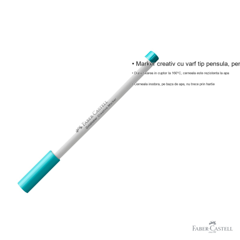 Marker creativ Faber-Castell Goldfaber, varf pensula, albastru Caraibe 556, pentru desen si decorare [2]
