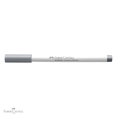 Marker creativ Faber-Castell Goldfaber varf pensula argintiu, cerneala pe baza de apa, pentru hartie carton sticla plastic metal piatra [3]