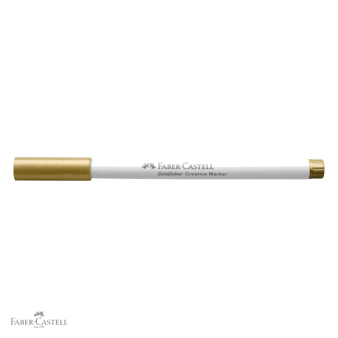 Marker creativ Faber-Castell Goldfaber, varf pensula auriu, pentru hartie, carton, sticla si metal [3]