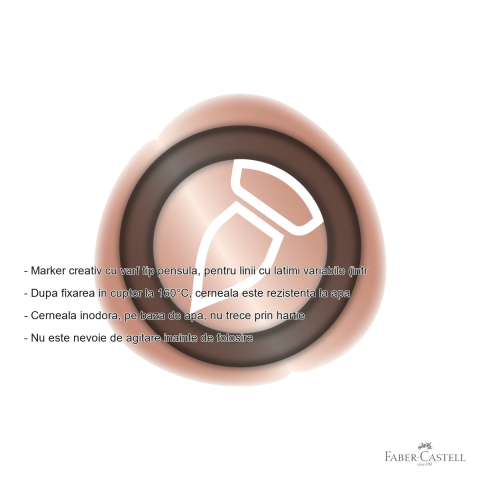 Marker creativ Faber-Castell Goldfaber varf pensula, culoare cupru 552, pentru suprafete multiple [1]
