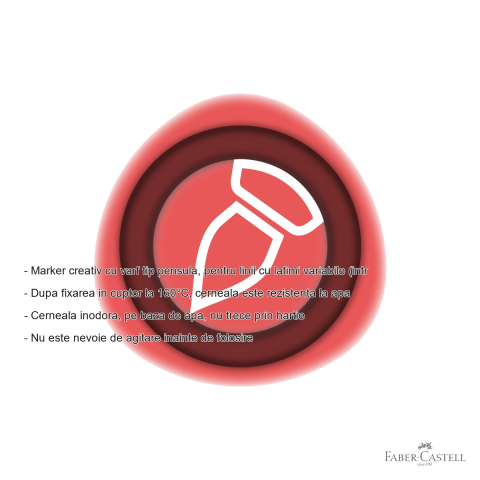 Marker creativ Faber-Castell Goldfaber, varf pensula, culoare rosu pepene 521, pentru suprafete multiple [1]