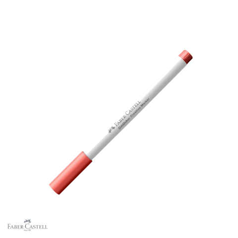 Birotica papetarie - Marker creativ Faber-Castell Goldfaber, varf pensula, culoare rosu pepene 521, pentru suprafete multiple