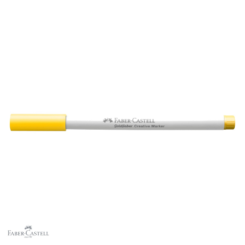Marker creativ Faber-Castell Goldfaber, varf pensula, galben Sun 507, pentru hartie, carton, sticla si metal [3]