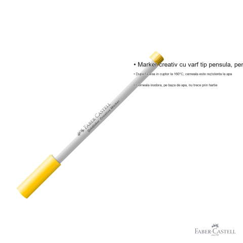 Marker creativ Faber-Castell Goldfaber, varf pensula, galben Sun 507, pentru hartie, carton, sticla si metal [2]