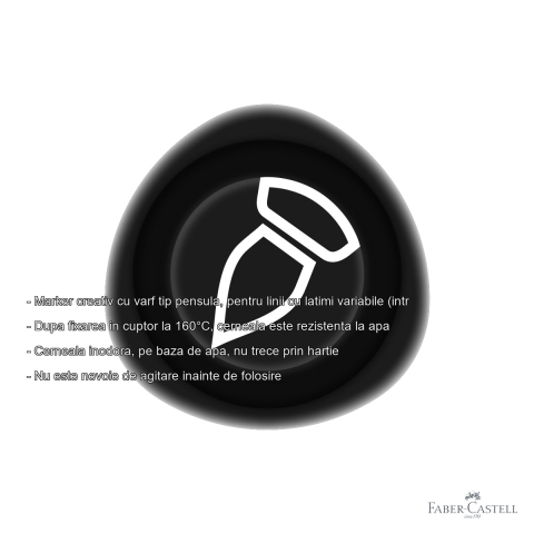Marker creativ Faber-Castell Goldfaber varf pensula negru, linie variabila 1-5 mm, cerneala pe baza de apa [1]