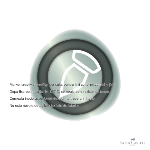 Marker creativ Faber-Castell Goldfaber, varf pensula, verde metalizat, pentru suprafete multiple [1]