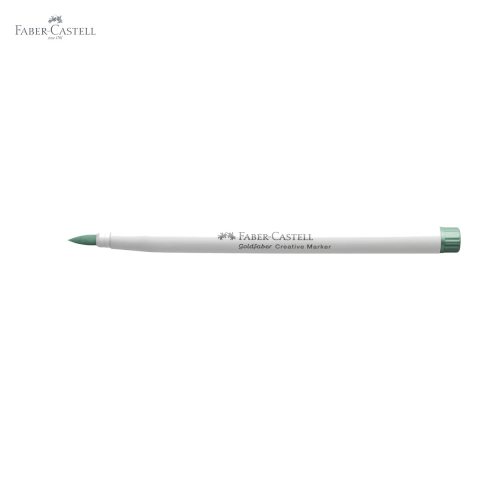 Marker creativ Faber-Castell Goldfaber, varf pensula, verde metalizat, pentru suprafete multiple [4]