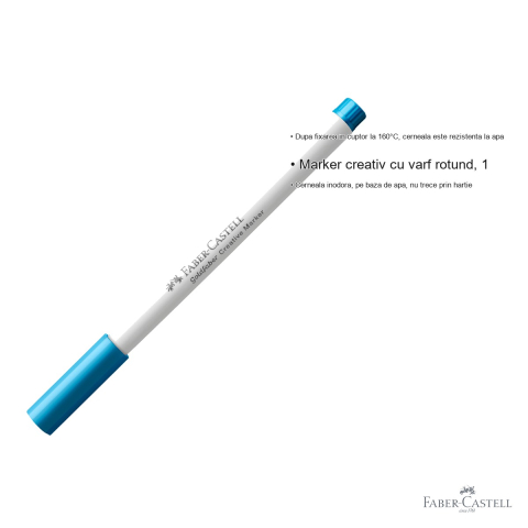Marker creativ Faber-Castell Goldfaber, varf rotund 1.5 mm, albastru ocean 543, pentru hartie, sticla si metal [2]
