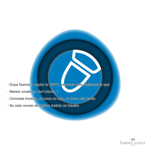 Marker creativ Faber-Castell Goldfaber, varf rotund 1.5 mm, albastru ocean 543, pentru hartie, sticla si metal [1]