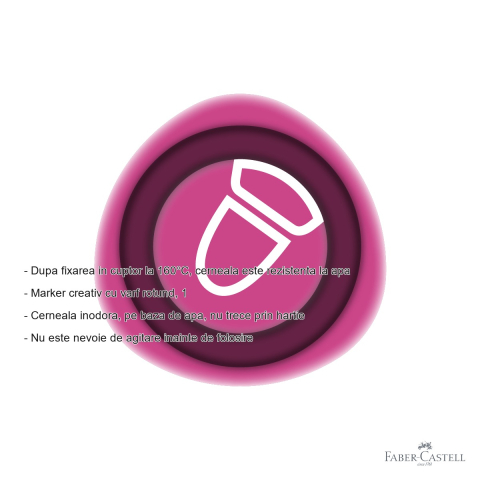 Marker creativ Faber-Castell Goldfaber, varf rotund 1.5 mm, culoare magenta 533, pentru hartie, sticla si plastic [1]