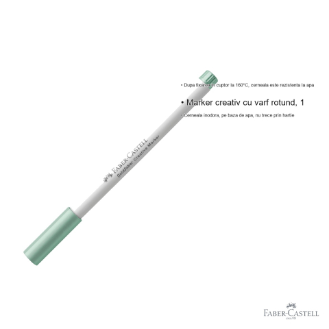 Marker creativ Faber-Castell Goldfaber, varf rotund 1.5 mm, verde metalizat, pentru hartie, sticla si metal [2]
