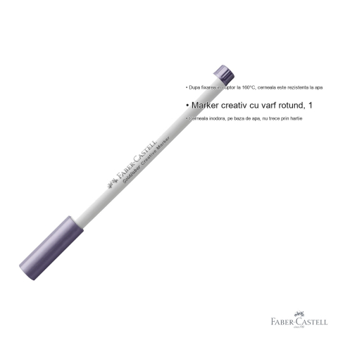 Marker creativ Faber-Castell Goldfaber, varf rotund 1.5 mm, violet inchis 536, pentru hartie, sticla si metal [2]