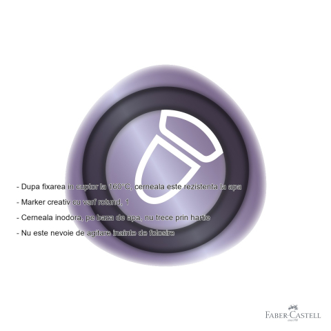 Marker creativ Faber-Castell Goldfaber, varf rotund 1.5 mm, violet inchis 536, pentru hartie, sticla si metal [1]