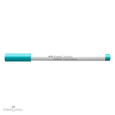 Marker creativ Faber-Castell Goldfaber, varf rotund 1.5mm, albastru caraibe, pentru hartie, sticla, plastic si metal [3]