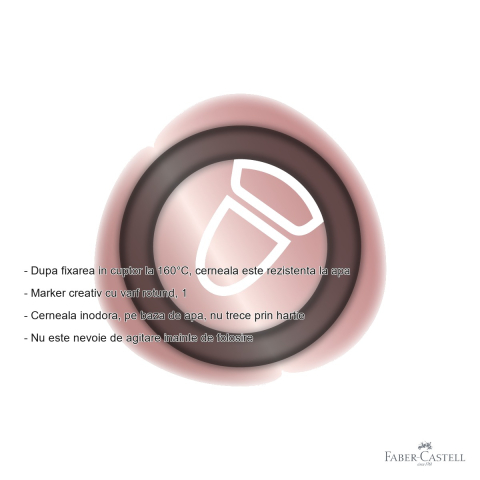 Marker creativ Faber-Castell Goldfaber, varf rotund 1.5mm, culoare rose metalizat, pentru diverse suprafete [1]