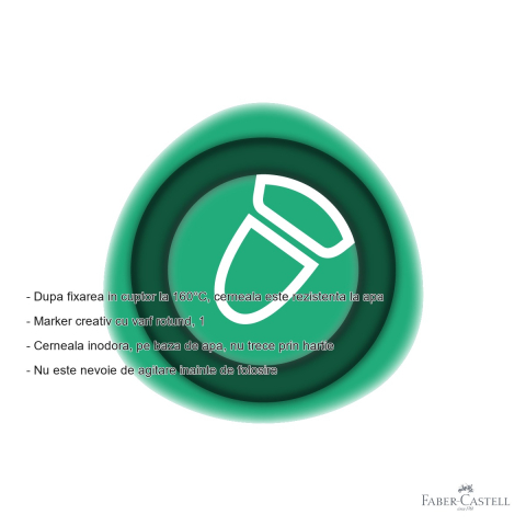 Marker creativ Faber-Castell Goldfaber Verde Lucky 556, varf rotund 1.5mm, cerneala pe baza de apa, multisuprafete [1]