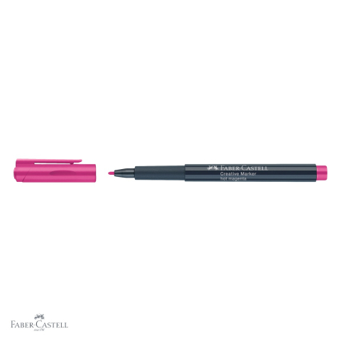 Marker creativ Faber-Castell magenta, varf 1.5 mm, pentru hartie, sticla, plastic si metal [3]