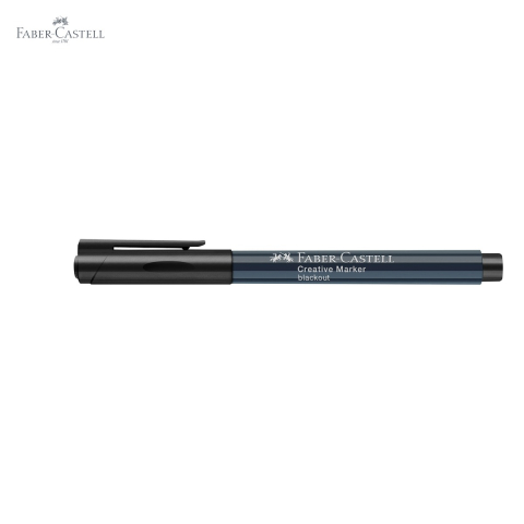 Marker creativ Faber-Castell negru, varf 1.5 mm, pentru hartie, carton, sticla, plastic si metal [4]