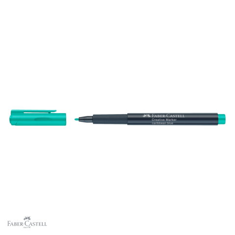 Marker creativ Faber-Castell turcoaz Caraibe, varf 1.5 mm, pentru hartie, sticla, plastic si metal [3]