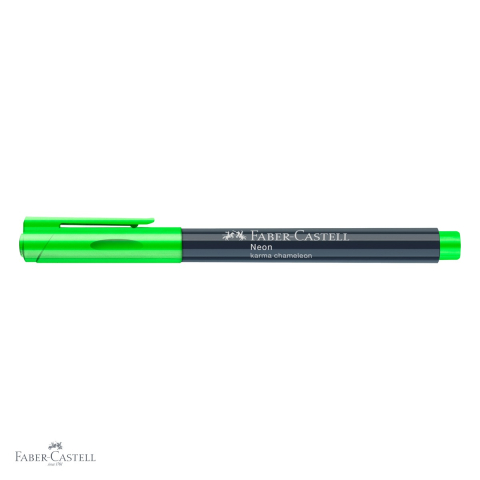 Marker creativ Faber-Castell, varf 1.5 mm, verde neon, pentru hartie, sticla, plastic si metal [3]