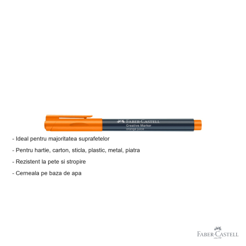 Marker creativ portocaliu Faber-Castell, varf 1.5 mm, pentru multiple suprafete [1]