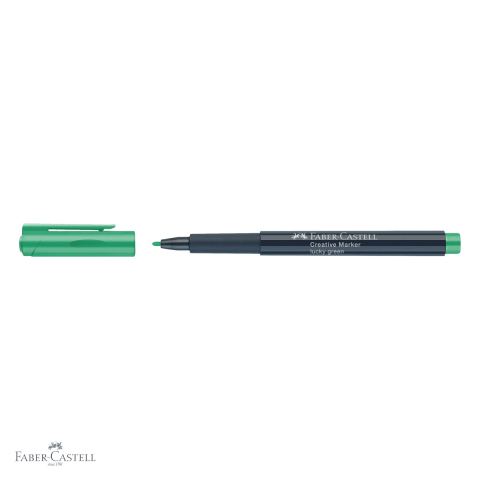 Marker creativ verde Faber-Castell Lucky, varf 1.5 mm, pentru hartie, sticla, plastic si metal [3]