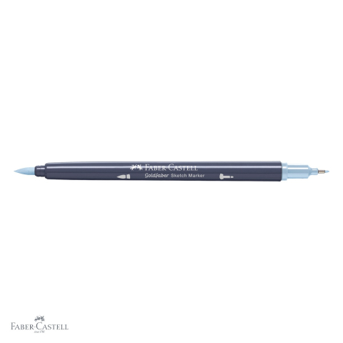 Marker cu 2 capete Faber-Castell Goldfaber, bleu porumbel deschis 452, pentru desen artistic si ilustratie [3]