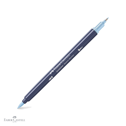 Markere si instrumente de desen artistic - Marker cu 2 capete Faber-Castell Goldfaber, bleu porumbel deschis 452, pentru desen artistic si ilustratie