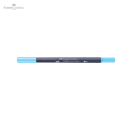 Marker cu 2 capete Faber-Castell Goldfaber, cerneala alcool albastru apa 164, pensula + fineliner pentru desen artistic [4]
