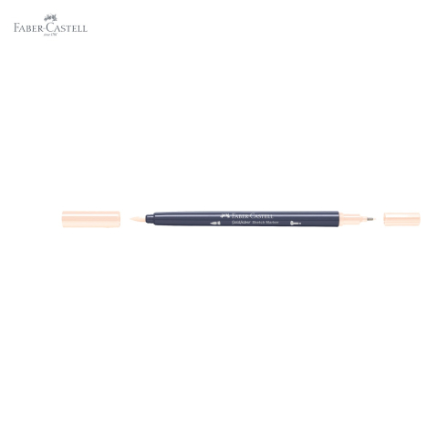 Marker cu 2 capete Faber-Castell Goldfaber, cerneala alcool, nuanta bej roscat 132, pentru desen artistic [4]