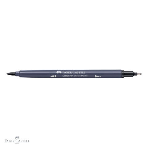Marker cu 2 capete Faber-Castell Goldfaber, gri neutru V 335, pensula flexibila si fineliner, pentru desen artistic [3]