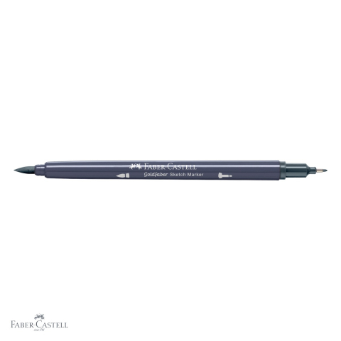Marker cu 2 capete Faber-Castell Goldfaber, gri rece XIV 244, cerneala alcool pentru desen artistic [3]