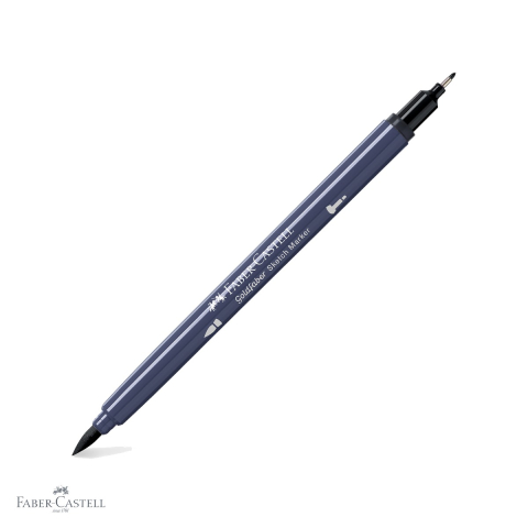Markere si instrumente de desen artistic - Marker cu 2 capete Faber-Castell Goldfaber Sketch, gri neutru VI 336, pensula si fineliner, pentru desen artistic