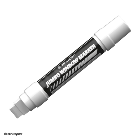 Markere speciale pentru desen si arta - Marker cu creta lichida Centropen 9120 Jumbo, varf 2-15 mm, culoare alba